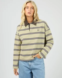 All About Eve Avery Rugby Top - Khaki