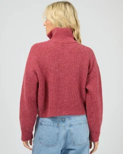 All About Eve Bridie Knit Zip Through - Berry