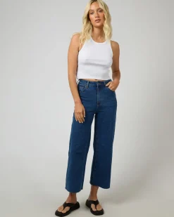 All About Eve Charlie High Rise Wide Leg Jean - Mid Blue