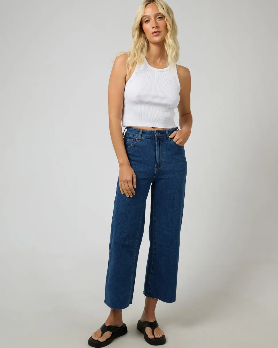 All About Eve Charlie High Rise Wide Leg Jean - Mid Blue