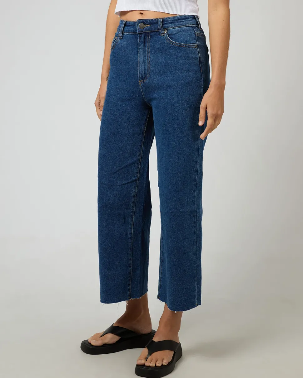 All About Eve Charlie High Rise Wide Leg Jean - Mid Blue