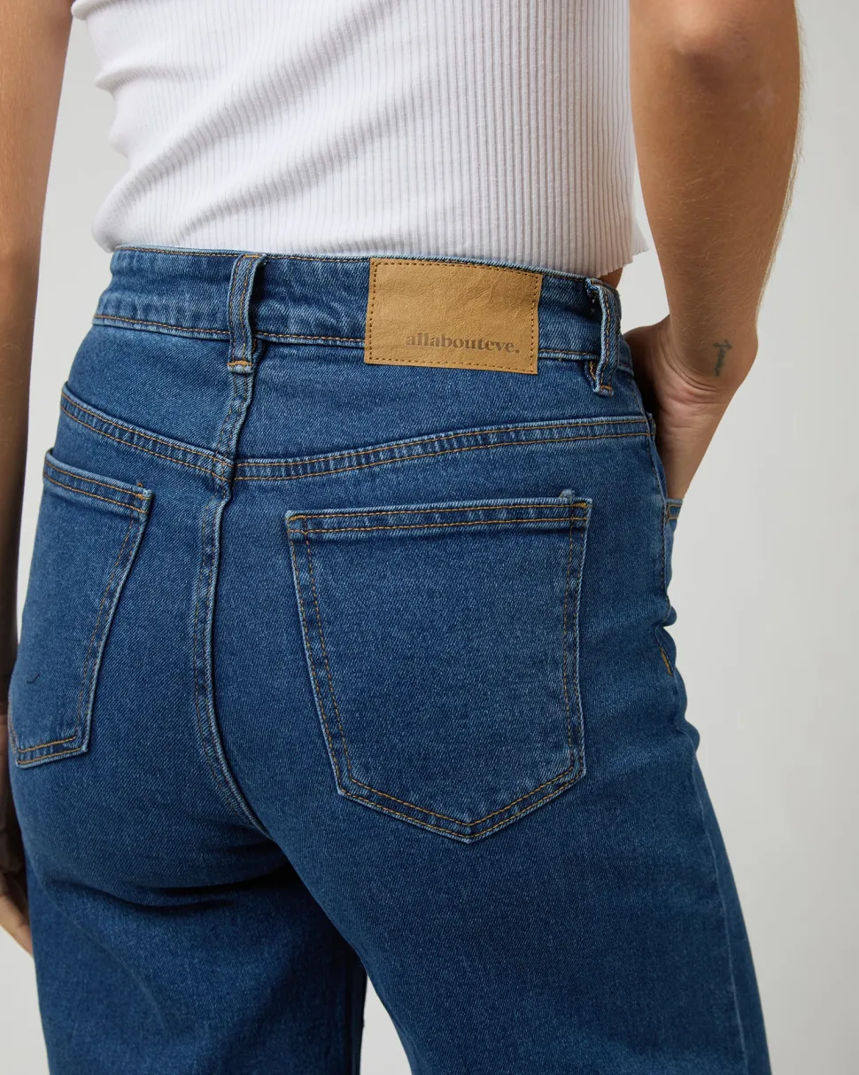 All About Eve Charlie High Rise Wide Leg Jean - Mid Blue