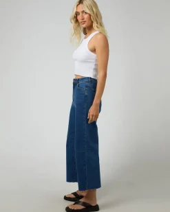 All About Eve Charlie High Rise Wide Leg Jean - Mid Blue