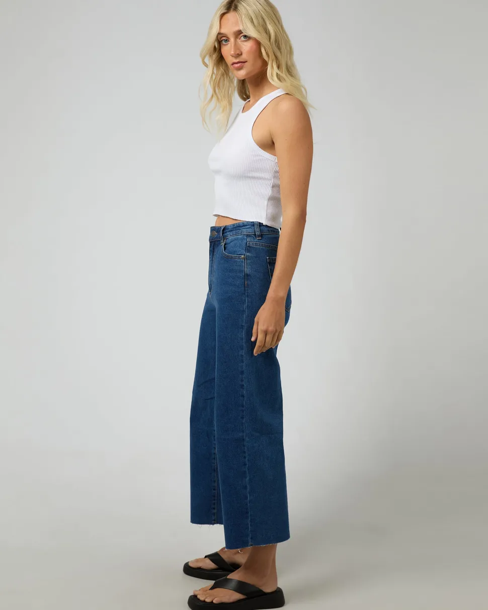 All About Eve Charlie High Rise Wide Leg Jean - Mid Blue