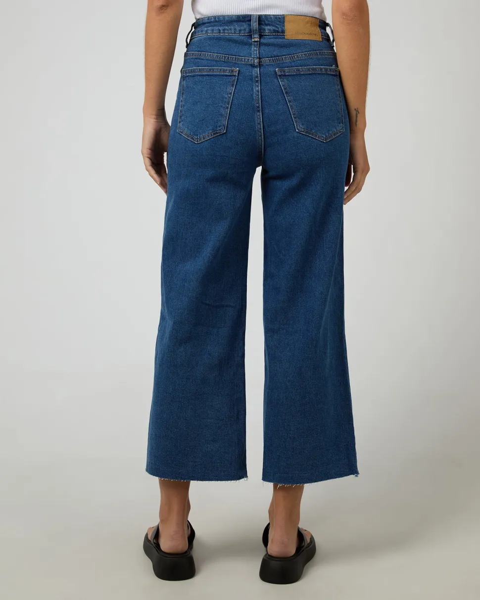 All About Eve Charlie High Rise Wide Leg Jean - Mid Blue