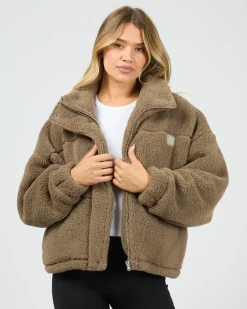 All About Eve Cosy Club Teddy Jacket - Mocha