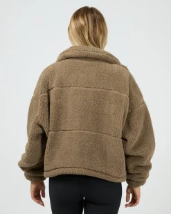 All About Eve Cosy Club Teddy Jacket - Mocha