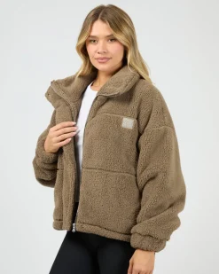 All About Eve Cosy Club Teddy Jacket - Mocha
