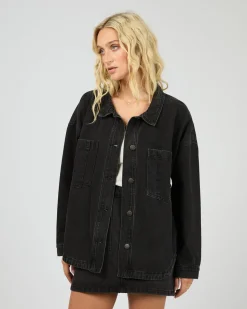 All About Eve Dale Shacket - Washed Black