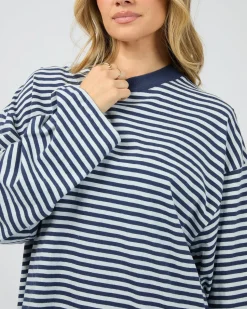 All About Eve Paloma Long Sleeve Stripe Tee - Nautical