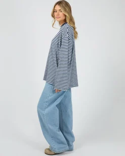 All About Eve Paloma Long Sleeve Stripe Tee - Nautical