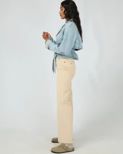 All About Eve Rio Cropped Trench - Light Blue