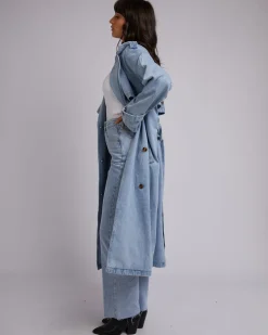 All About Eve Rio Trench Coat - Light Blue