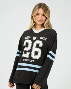 All About Eve Varsity Club Long Sleeve - Black