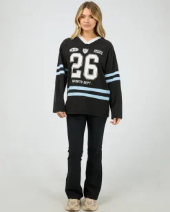 All About Eve Varsity Club Long Sleeve - Black