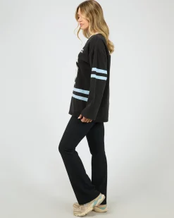 All About Eve Varsity Club Long Sleeve - Black