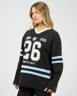 All About Eve Varsity Club Long Sleeve - Black