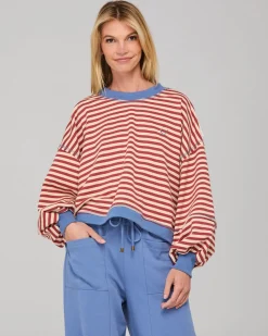 Boom Shankar Guru Sweater - Washed Maroon Stripe