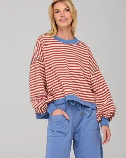 Boom Shankar Guru Sweater - Washed Maroon Stripe