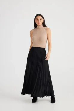 Brave & True Alias Pleated Skirt - Black