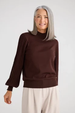 Brave & True Briony Knit Top - Dark Brown