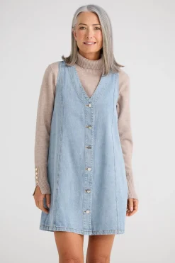 Brave & True Darcy Mini Dress - Vintage Mid Wash
