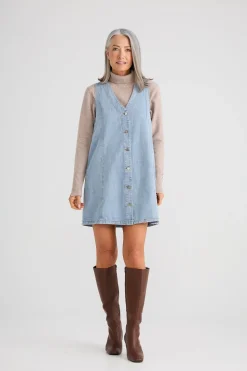 Brave & True Darcy Mini Dress - Vintage Mid Wash
