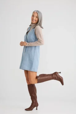 Brave & True Darcy Mini Dress - Vintage Mid Wash