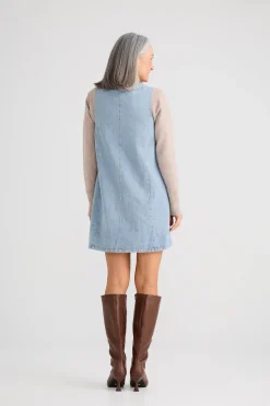 Brave & True Darcy Mini Dress - Vintage Mid Wash