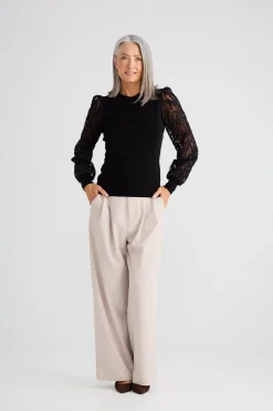 Brave & True Janelle Knit Top - Black