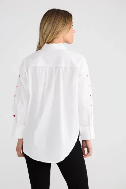 Brave & True Thea Shirt White Hearts