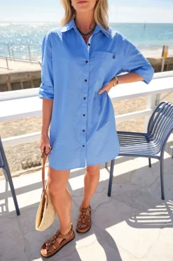 Ceres Life Anna Shirt Dress - Amalfi Blue