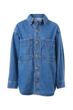 Ceres Life Bobbi Side Pocket Denim Shacket - Indigo
