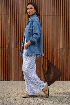 Ceres Life Bobbi Side Pocket Denim Shacket - Indigo