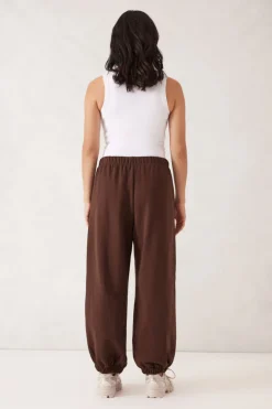 Ceres Life Bowie Barrell Leg Trackpant - Chocolate