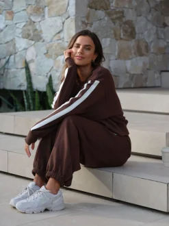 Ceres Life Bowie Barrell Leg Trackpant - Chocolate