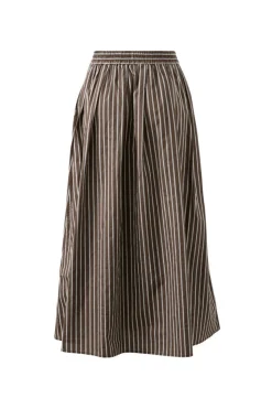 Ceres Life Florence Maxi Skirt - Chocolate White Stripe