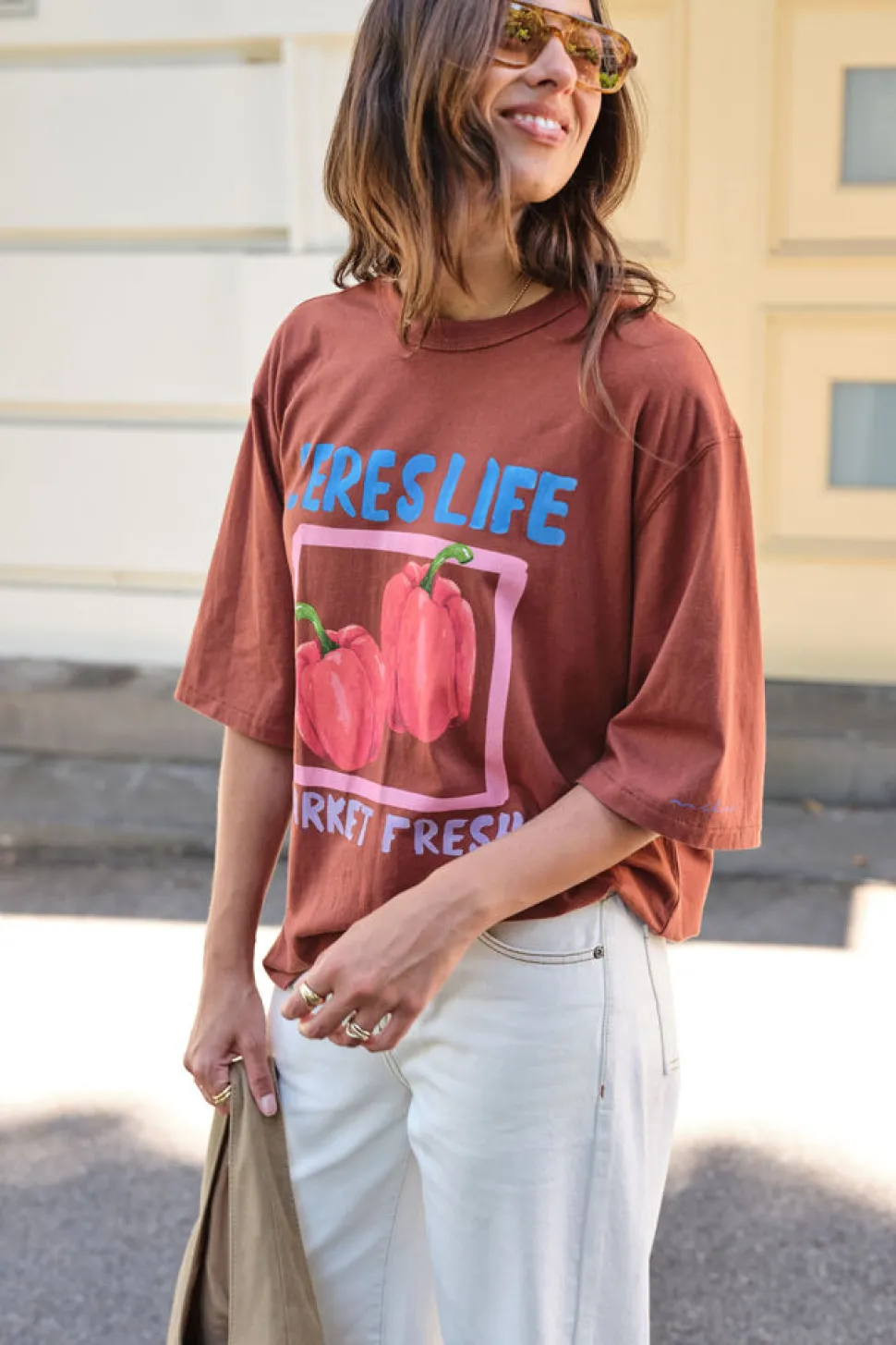 Ceres Life Liv Oversized Tee - Ginger/Farmers Market