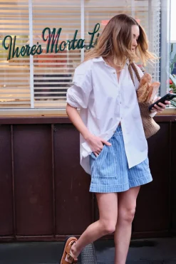 Ceres Life Peta Oversized Poplin Shirt - White