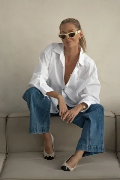 Ceres Life Peta Oversized Poplin Shirt - White