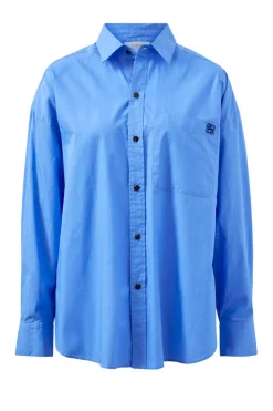 Ceres Life Peta Oversized Poplin Shirt - Amalfi Blue