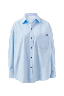 Ceres Life Peta Oversized Poplin Shirt - China Blue