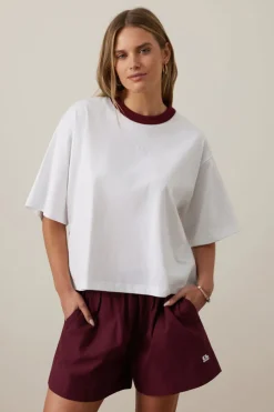 Ceres Life Phoebe Premium Tee - White/Burgundy