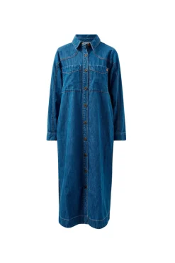 Ceres Life Rae Long Sleeve Midi Dress - Fresh Indigo