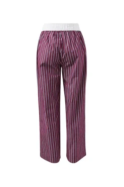 Ceres Life The Lounge Pant - Burgundy Washed Navy Stripe