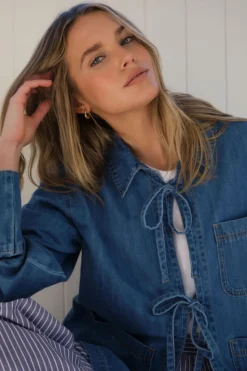Ceres Life Tie Denim Jacket - Fresh Indigo