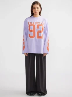 Ena Pelly Flame Jersey Long Sleeve Tee - Pink