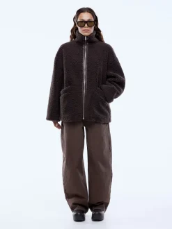 Ena Pelly Jayla Teddy Jacket- Espresso