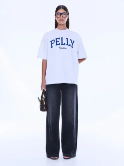Ena Pelly Sophia Relaxed Tee - White Marle/Pelly Studios