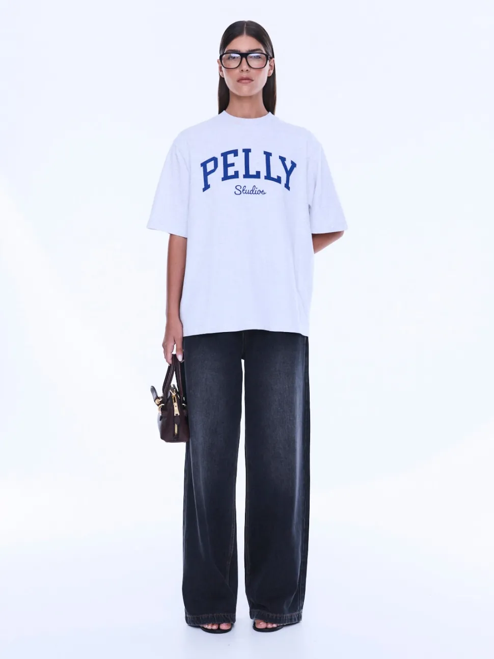 Ena Pelly Sophia Relaxed Tee - White Marle/Pelly Studios